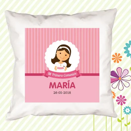 Coj&iacute;n personalizado Mi primera comuni&oacute;n ni&ntilde;a (Idea de regalo original)