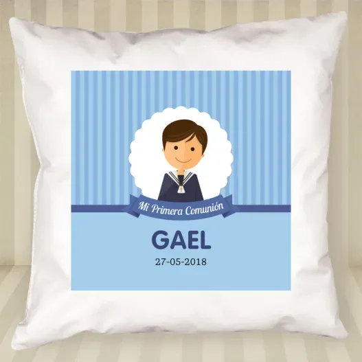 Coj&iacute;n personalizado Mi primera comuni&oacute;n ni&ntilde;o (Idea de regalo original)
