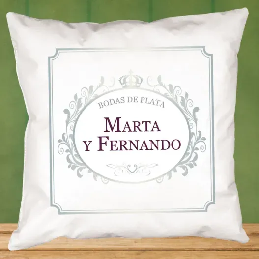 Coj&iacute;n personalizado para Bodas de Plata (Vista alternativa)