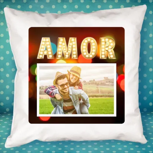 Coj&iacute;n personalizado AMOR luminoso (Vista alternativa)
