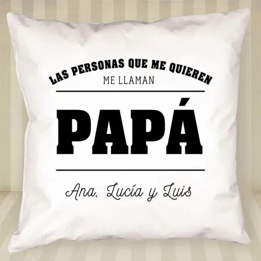 Coj&iacute;n personalizado 'Te queremos pap&aacute;' (Vista alternativa)