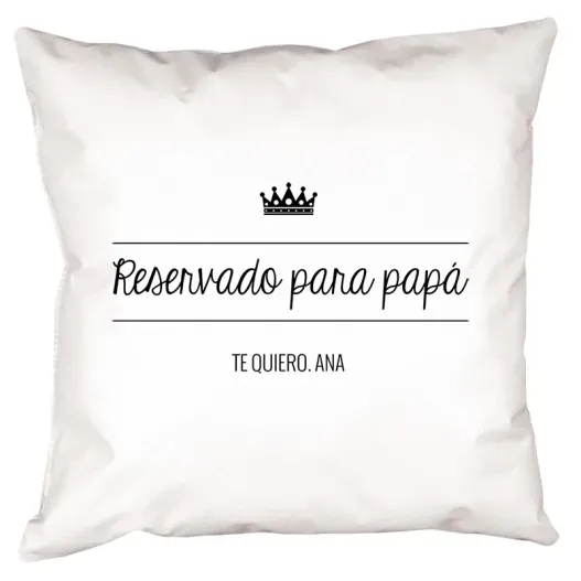 Coj&iacute;n personalizado Reservado para pap&aacute; (Detalle de presentación)