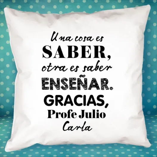 Coj&iacute;n personalizado 'Saber ense&ntilde;ar'