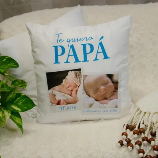 Coj&iacute;n personalizado Te quiero pap&aacute; (Idea de regalo original)