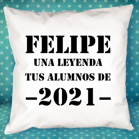 Coj&iacute;n personalizado 'Una leyenda' para profesores (Vista alternativa)
