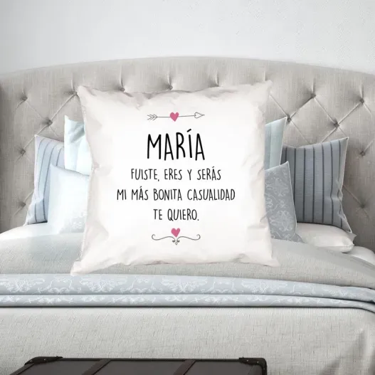Coj&iacute;n rom&aacute;ntico personalizado (Detalle de presentación)