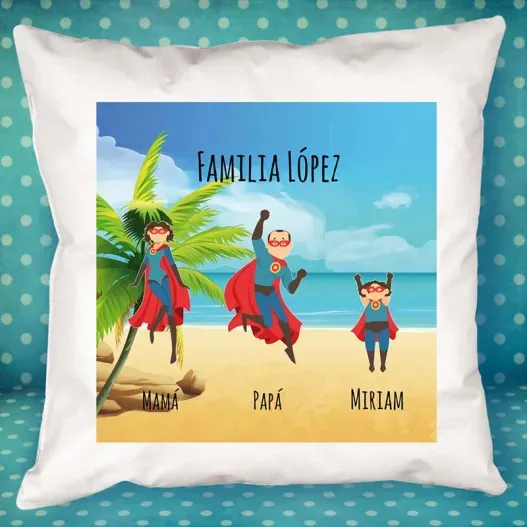 Coj&iacute;n S&uacute;per familia personalizado (Vista alternativa)