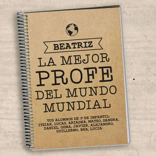 Cuaderno al mejor profe del mundo mundial (Idea de regalo original)