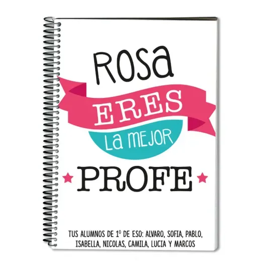 Cuaderno Mejor Profe personalizado (Detalle de presentación)