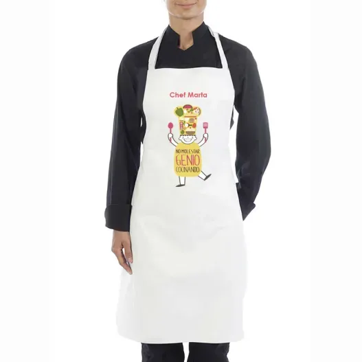 Delantal genio cocinando personalizado