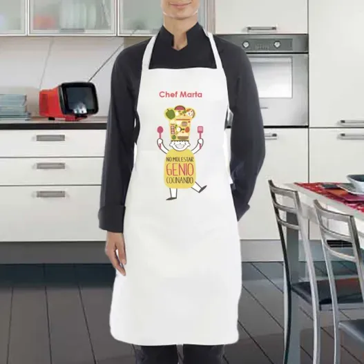 Delantal genio cocinando personalizado (Vista alternativa)