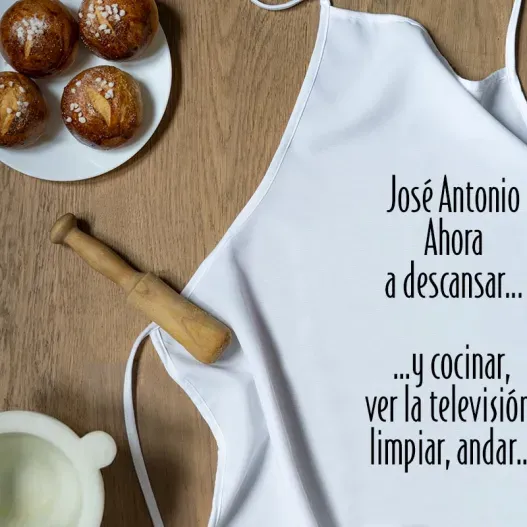 Delantal jubilado personalizado (Detalle de presentación)