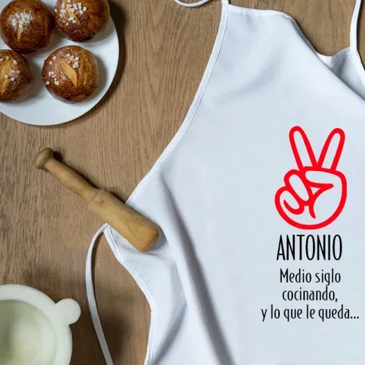 Delantal "Medio siglo" personalizado (Idea de regalo original)