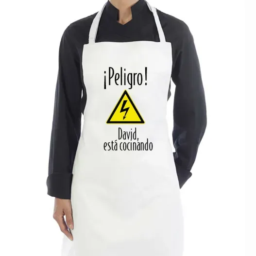 Delantal "Peligro cocinando" personalizado (Vista alternativa)