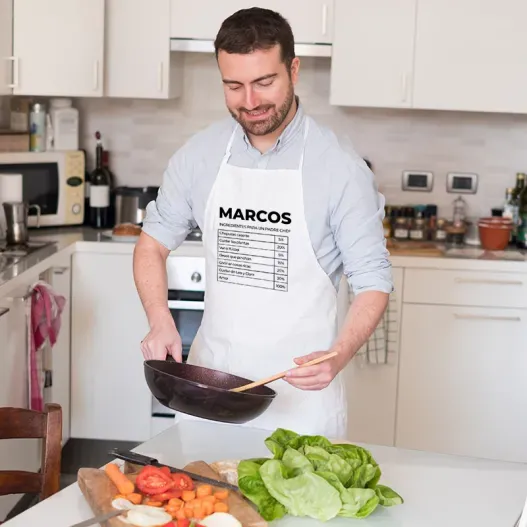 Delantal personalizado para padre 'Ingredientes' (Idea de regalo original)