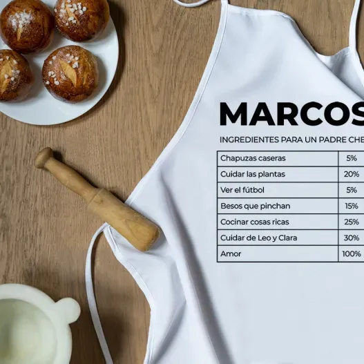 Delantal personalizado para padre 'Ingredientes' (Vista alternativa)