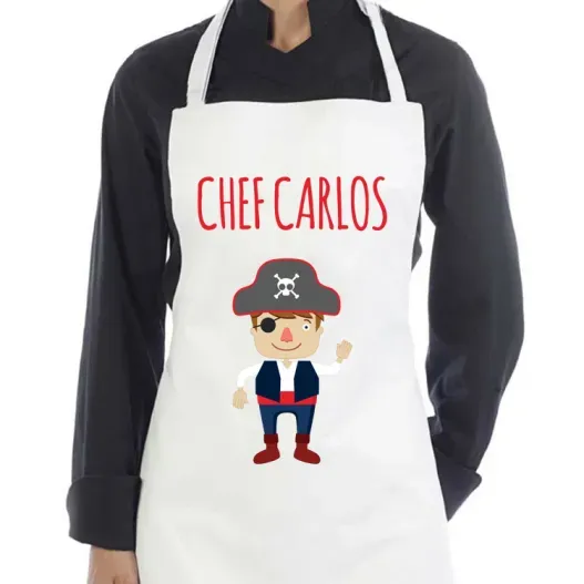 Delantal personalizado Pirata (Idea de regalo original)