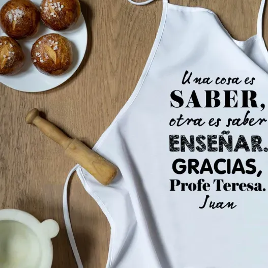 Delantal personalizado 'Saber ense&ntilde;ar' (Vista alternativa)