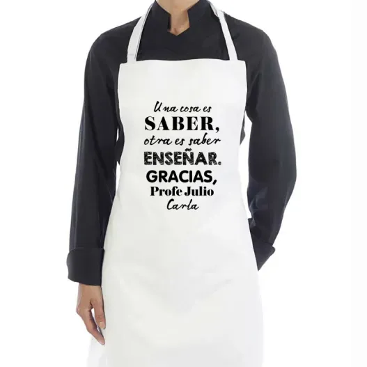 Delantal personalizado 'Saber ense&ntilde;ar' (Idea de regalo original)
