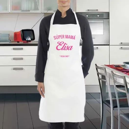 Delantal personalizado S&uacute;per Mam&aacute; (Idea de regalo original)