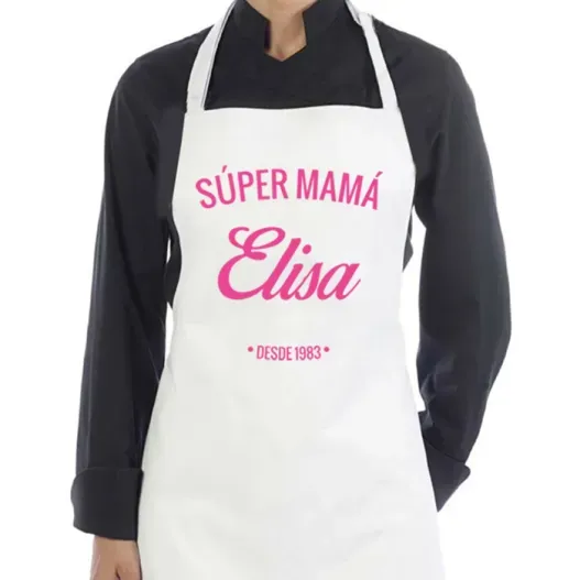 Delantal personalizado S&uacute;per Mam&aacute; (Detalle de presentación)