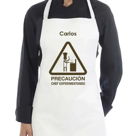 Delantal "Precauci&oacute;n chef experimentando" (Vista alternativa)