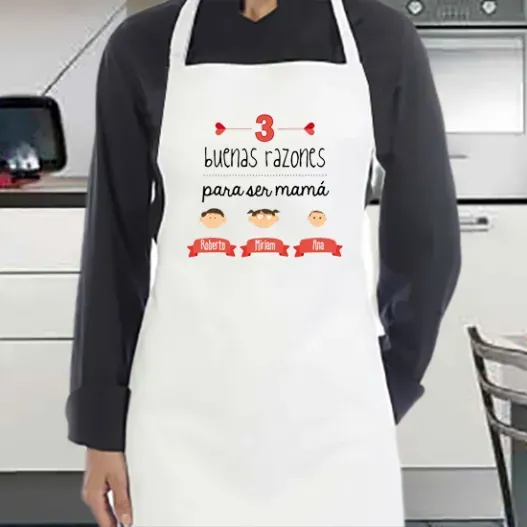 Delantal razones para ser mam&aacute; (Idea de regalo original)