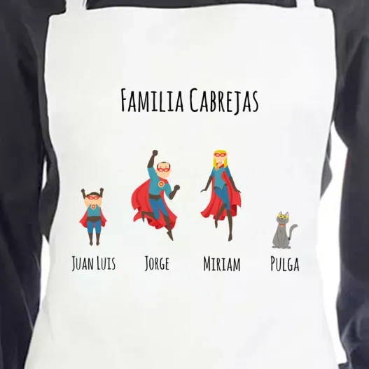 Delantal S&uacute;per familia personalizado (Vista alternativa)