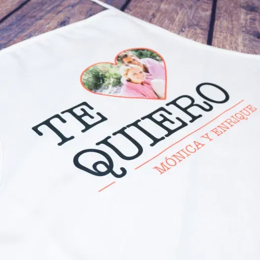 Delantal Te quiero con foto (Foto de catálogo)