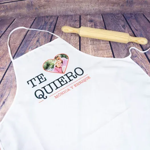 Delantal Te quiero con foto (Idea de regalo original)