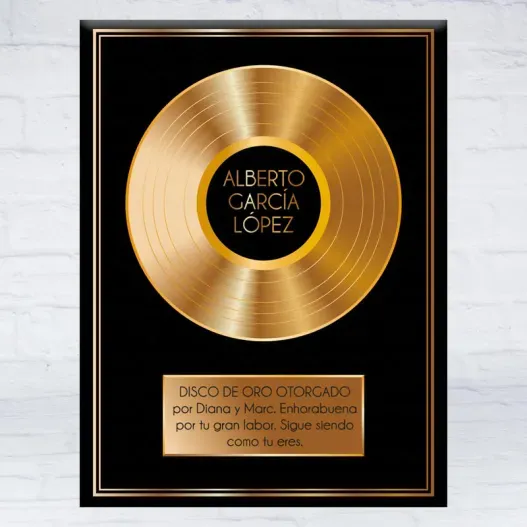 Disco de oro personalizado en lienzo (Vista secundaria)