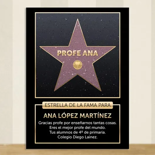 Estrella de la fama personalizada para profesores (Vista alternativa)