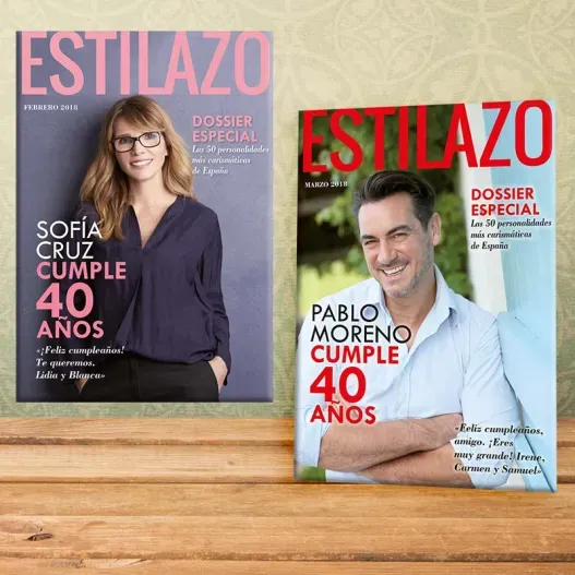 Falsa portada de revista especial cumplea&ntilde;os (Detalle de presentación)