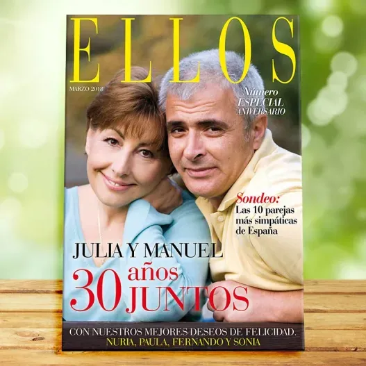 Falsa portada de revista especial aniversario (Idea de regalo original)