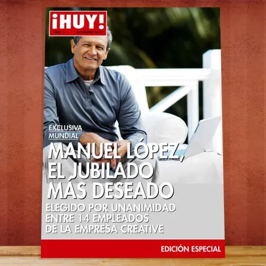 Falsa portada de revista para Jubilaci&oacute;n (Detalle de presentación)