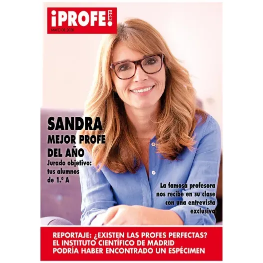 Falsa portada de revista para profes (Detalle de presentación)