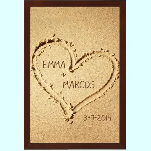 L&aacute;mina personalizada Coraz&oacute;n en la arena (Vista alternativa)