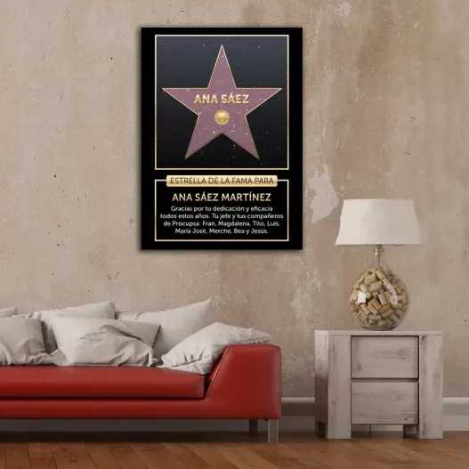 Estrella de la fama personalizada en lienzo (Vista alternativa)