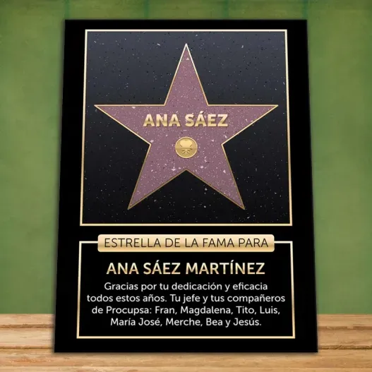 Estrella de la fama personalizada en lienzo