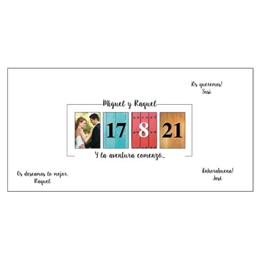 Lienzo personalizado para Boda (Detalle de presentación)