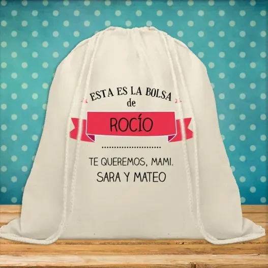 Mochila de cuerdas BIO personalizada (Idea de regalo original)