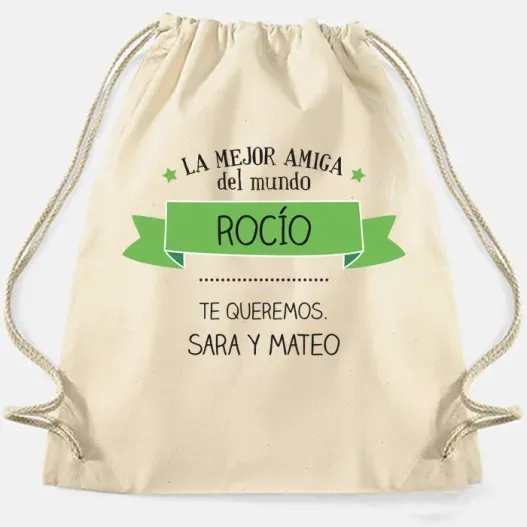 Mochila de cuerdas BIO personalizada (Vista alternativa)