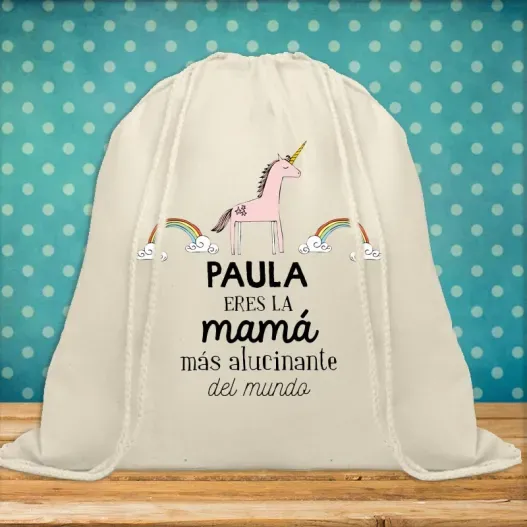 Mochila de cuerdas BIO personalizada con mensaje (Vista alternativa)