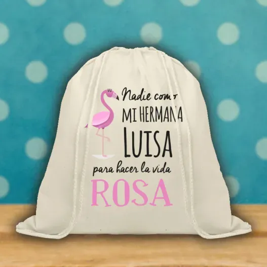 Mochila de cuerdas BIO personalizada "Flamenco"