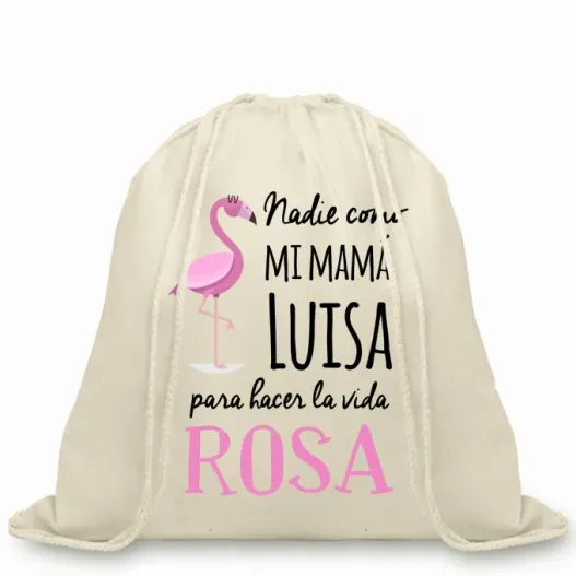 Mochila de cuerdas BIO personalizada "Flamenco" (Idea de regalo original)
