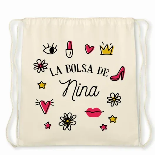 Mochila de cuerdas BIO personalizada para mujer (Idea de regalo original)