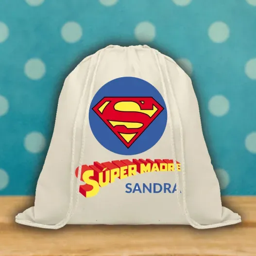 Mochila de cuerdas BIO personalizada S&uacute;permadre