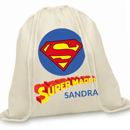 Mochila de cuerdas BIO personalizada S&uacute;permadre (Vista alternativa)