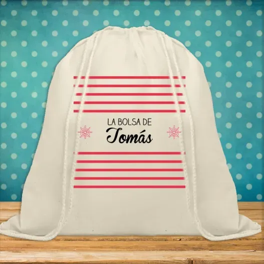 Mochila de cuerdas marinera BIO personalizada (Foto de catálogo)