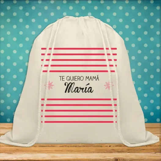 Mochila de cuerdas marinera BIO personalizada (Vista alternativa)